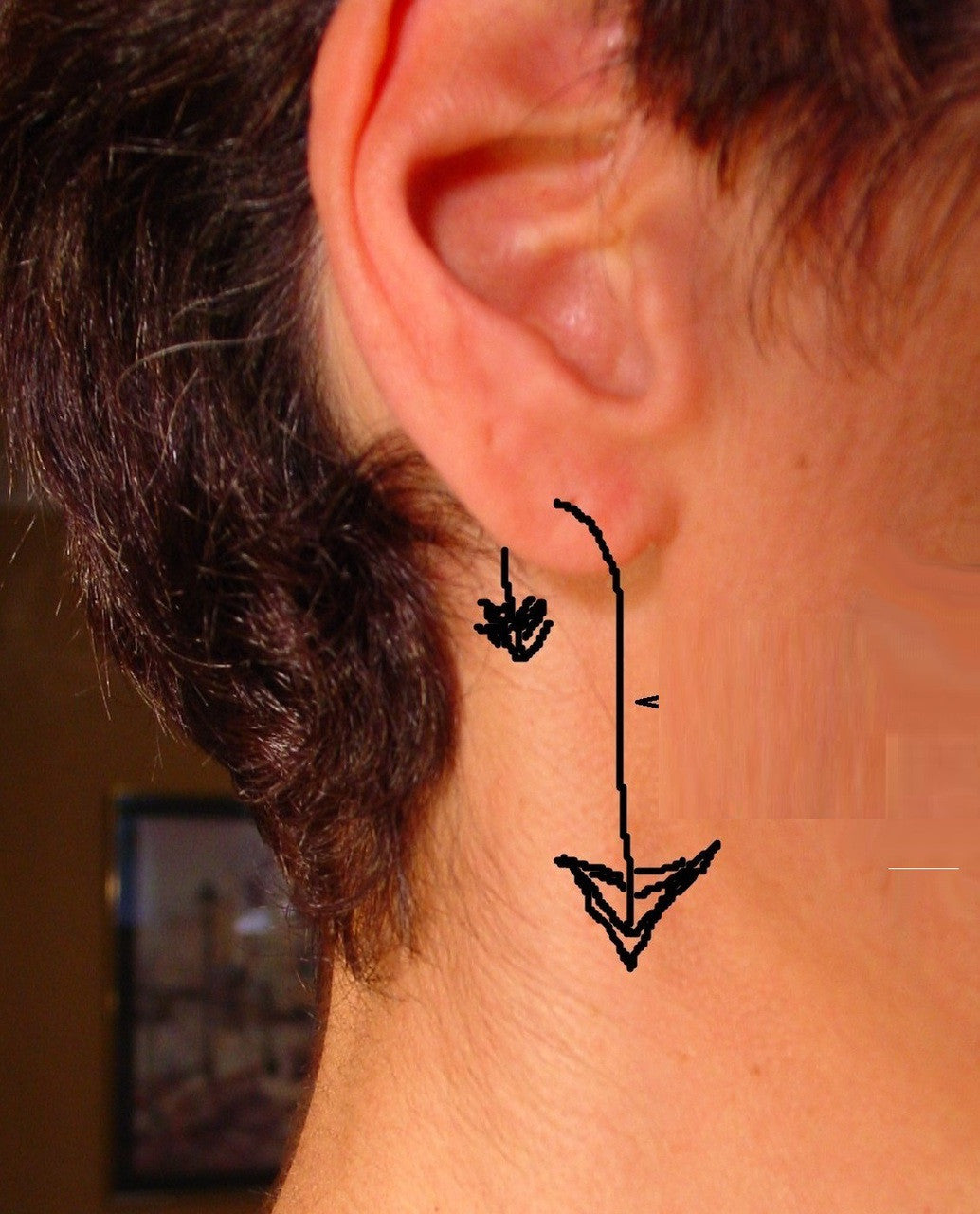 Custom Design: Illusion Piercing Arrow Earring-Sterling Silver, plate options-6