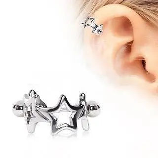 Surgical Steel Star Cartilage Cuff Cartilage Piercing-0