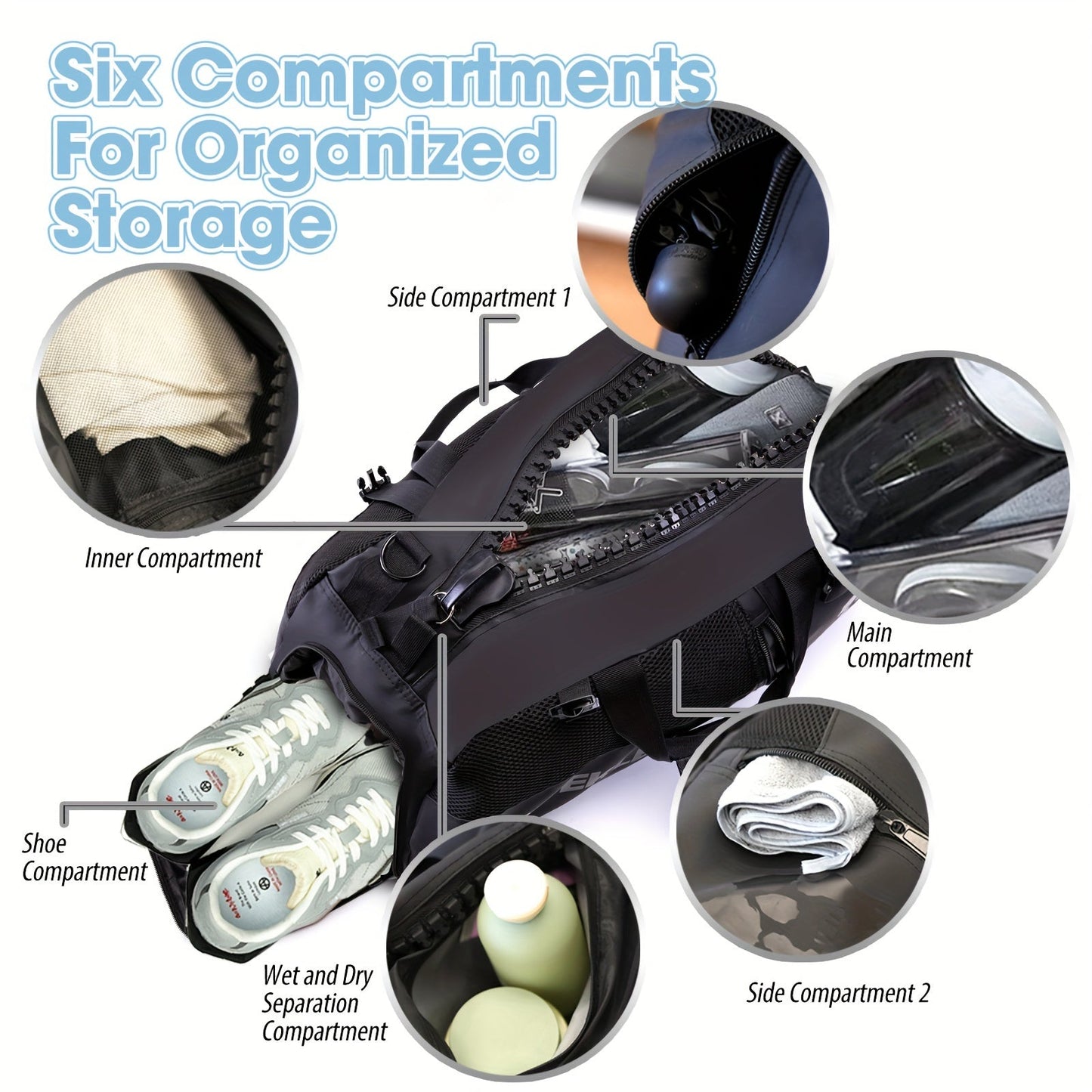 NNETM Large Capacity Gym Travel Bag