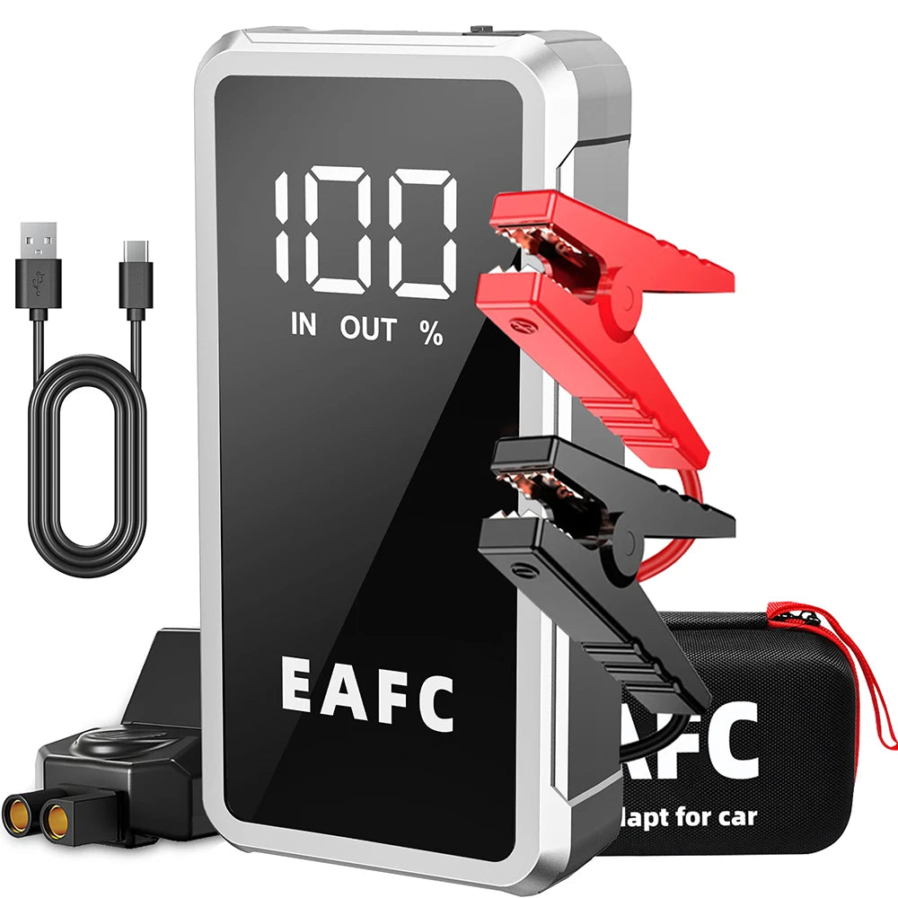 EAFC 4000A / 2000A Car Jump Starter Portable Power Bank Car Battery Booster Auxiliary Starting Device for Diesel Gas Smart Clip