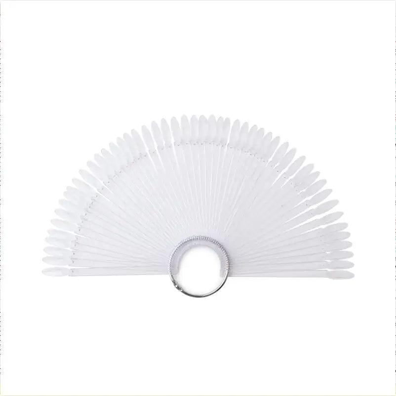 50Pcs Oval Fan-Shaped Swatch Sticks with round Tips for Nail Art Gel Polish Display And Organization