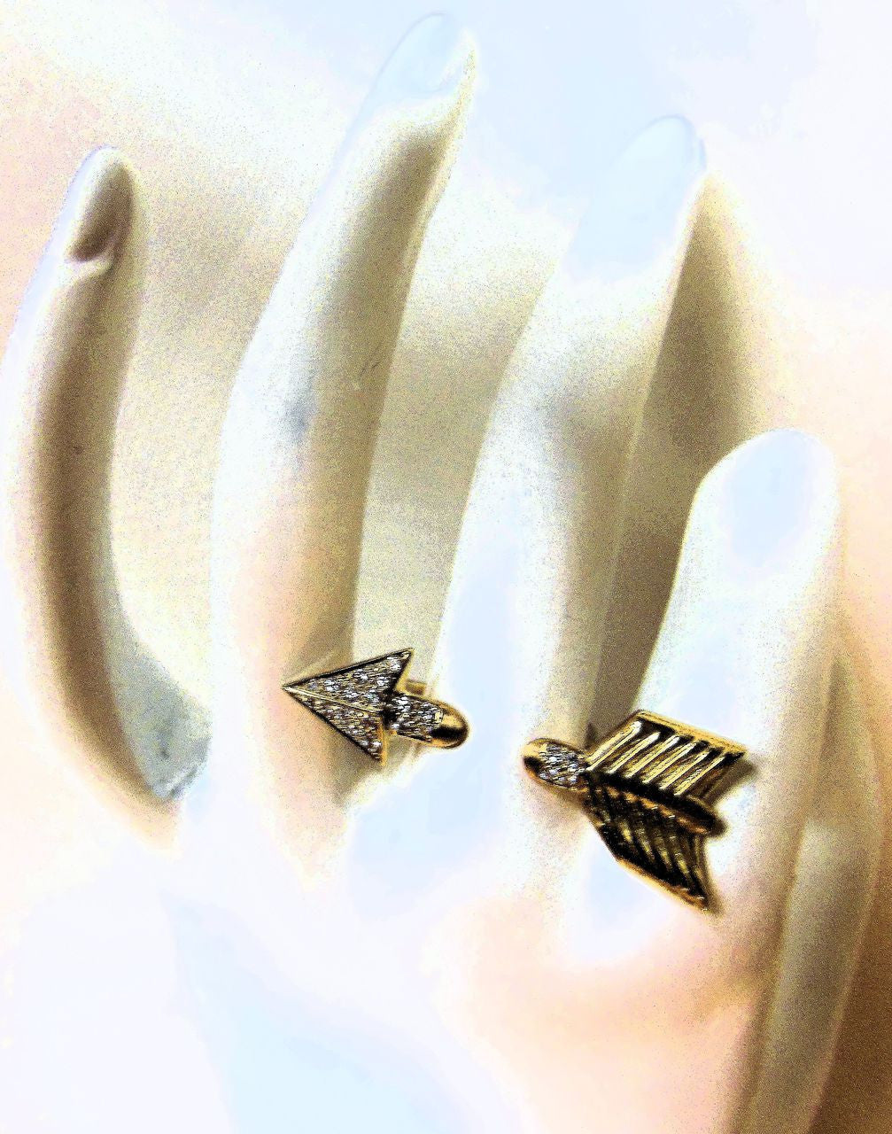 Custom Design: Illusion Piercing Arrow Ring-18K gold & diamonds-9