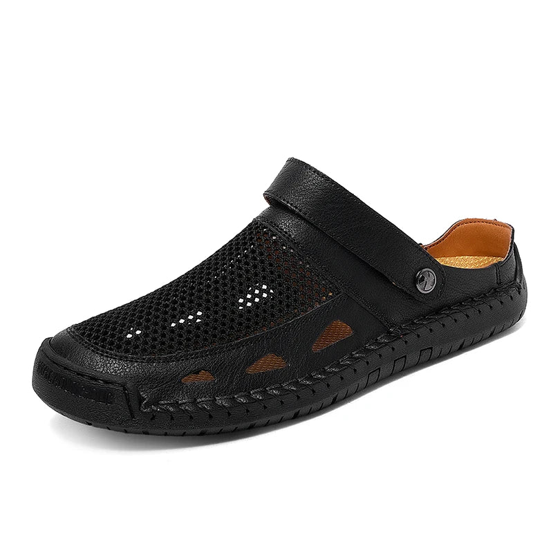 Soft Sole Male Simple Slippers Breathable Mens Summer Sneakers Casual Half Shoes Leisure Walk Half Drag Outdoor Non-Slip Sandals