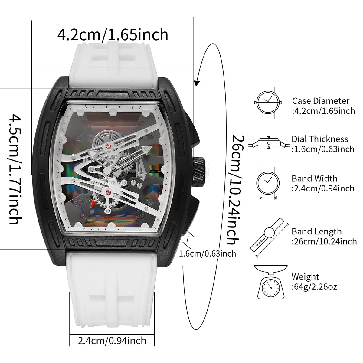 Luxury Men Quartz Watches Casual Silicone Strap Sports Wristwatches for Man Clock Reloj Hombre(Without Box)