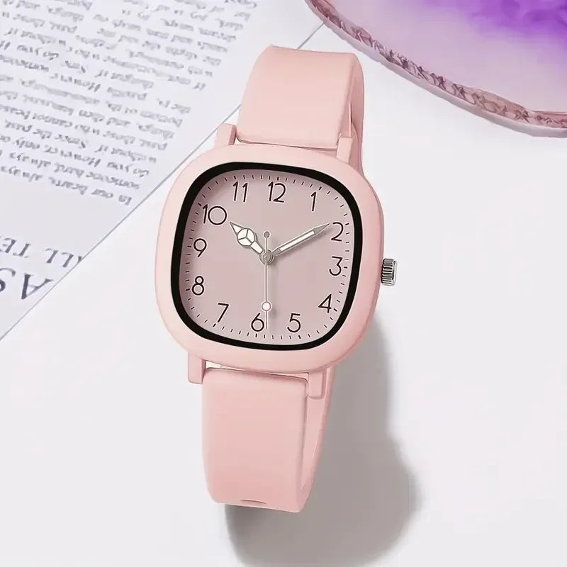 Fashion Candy Color Silicone Band Women Watches Square Dial Ladies Quartz Wristwatch for Girls Clock Reloj Mujer