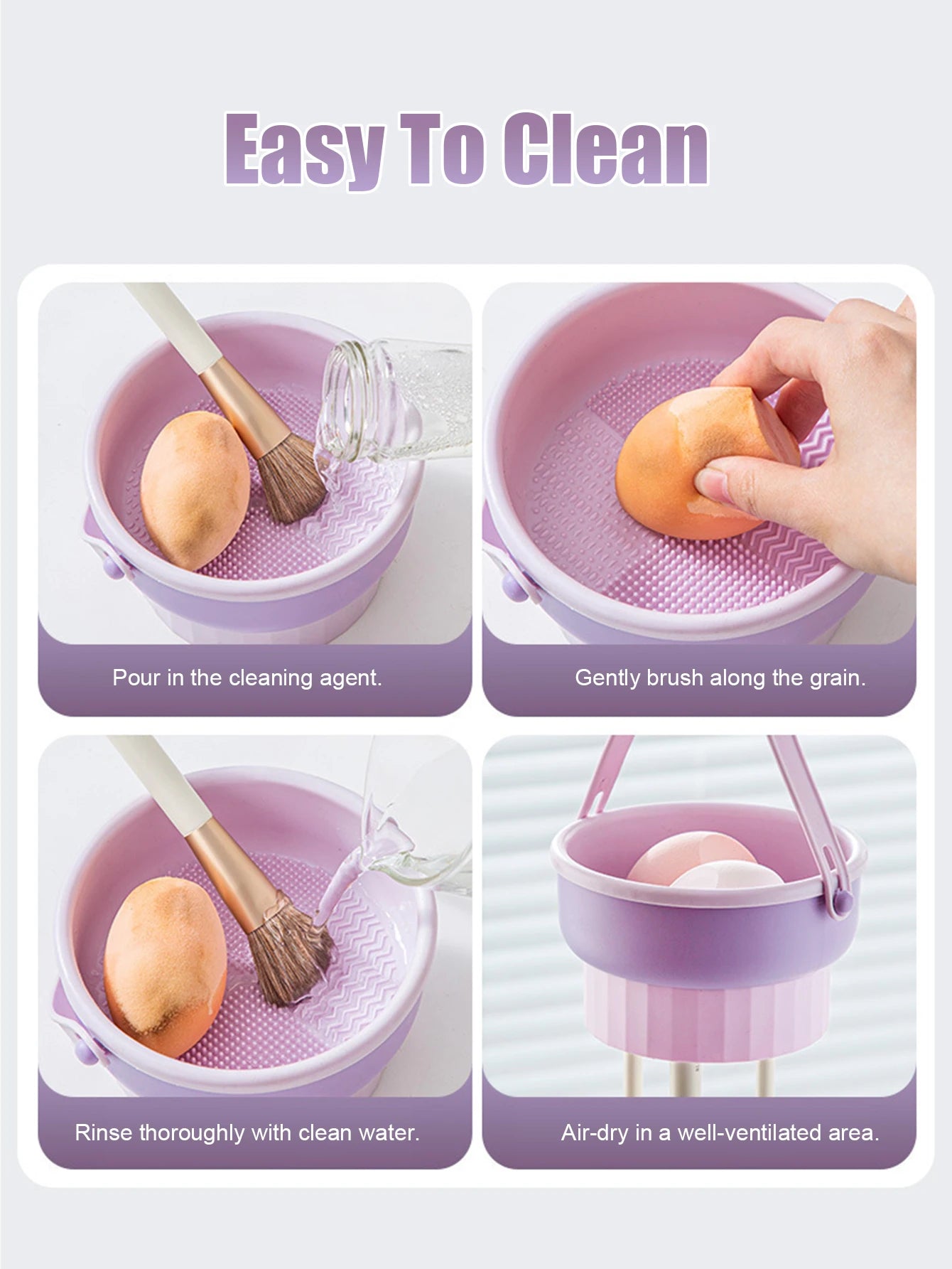 3 in 1 Makeup Brush Cleaner Dryer Organizer Silicone Wash Station & Storage Mat for Cosmetic Brushes Beauty Blender Sponges