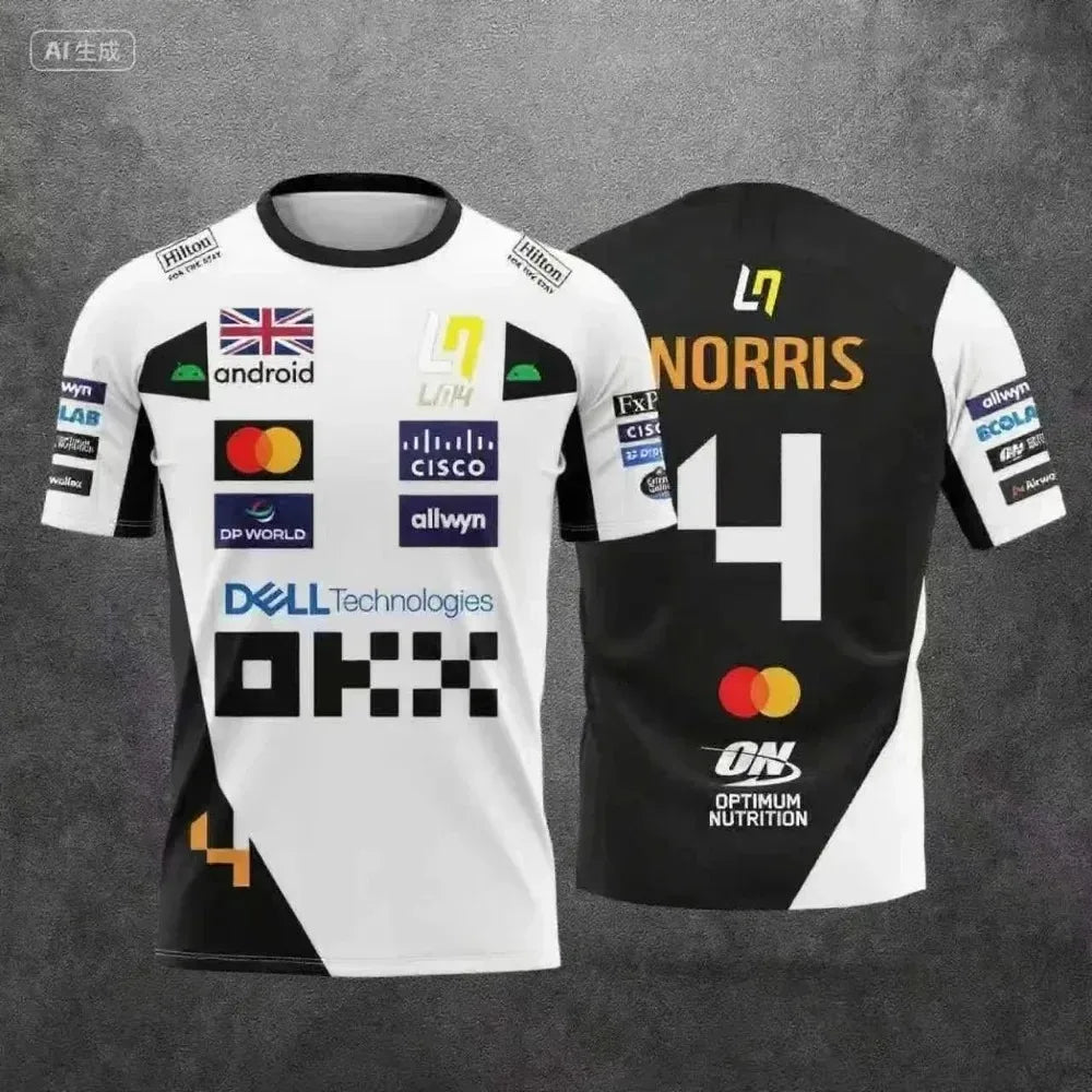 McLaren Team Lando Norris No.4 & No.81 Race Suit Style 2026 Quick-Dry Sports T-Shirt Breathable Comfort F1 Fan Exclusive Design