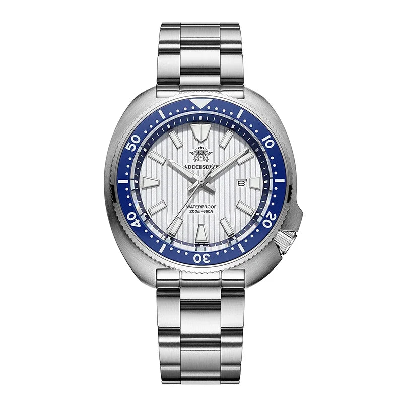 ADDIESDIVE Japan 2115 Sapphire Crystal Men's Watch Waterproof Stainless Steel Quartz Watches Ceramic Bezel Super Luminous Clock