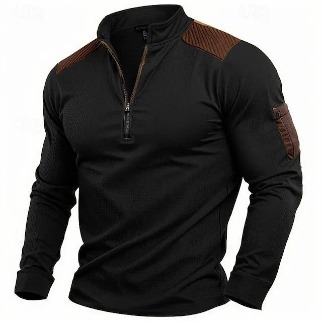 Men's Stand Collar Zip-Up Hooded Jacket, 2025 Fall and Winter Plus Size Oversized Hoodie | Workwear Style Casual Athletic Top