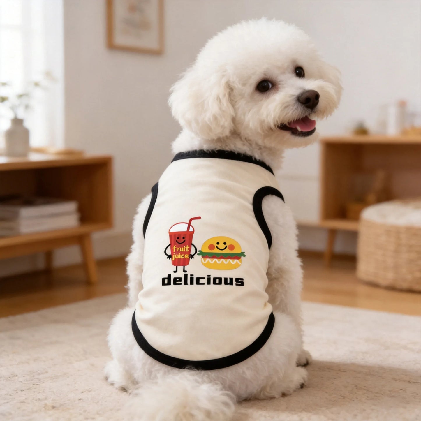 Summer Pet Clothes Breathable Mesh Dog Cat Jersey Cute Puppy Kitten Vest Shedding Control Apparel Holiday Party Dog Clothing
