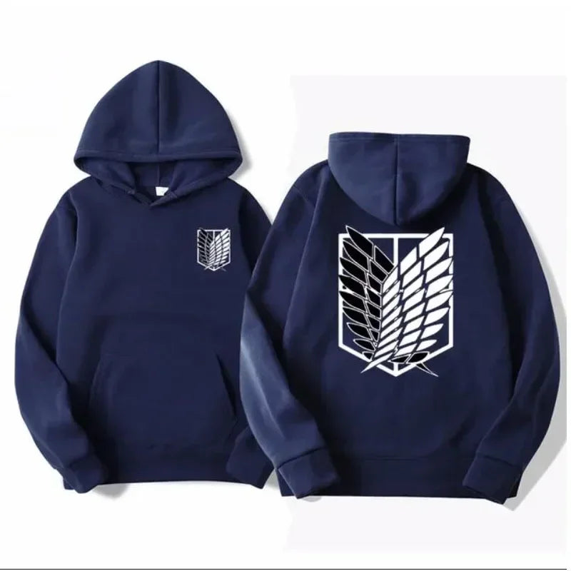Anime Attack on Titan Printed Men's Hoodie Street Fashion Adult Men and Women Warm Pullover Sweatshirt Harajuku Clothes