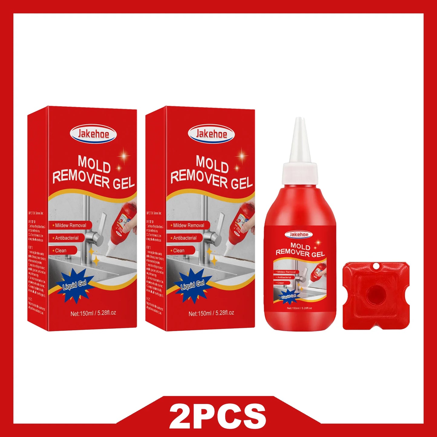 JAKEHOE Household Mold Remover Gel Deeply Clean Mildew Remove Mildew Stains Odors Mold Cleaning Gel for Wall Tiles Window Gaps