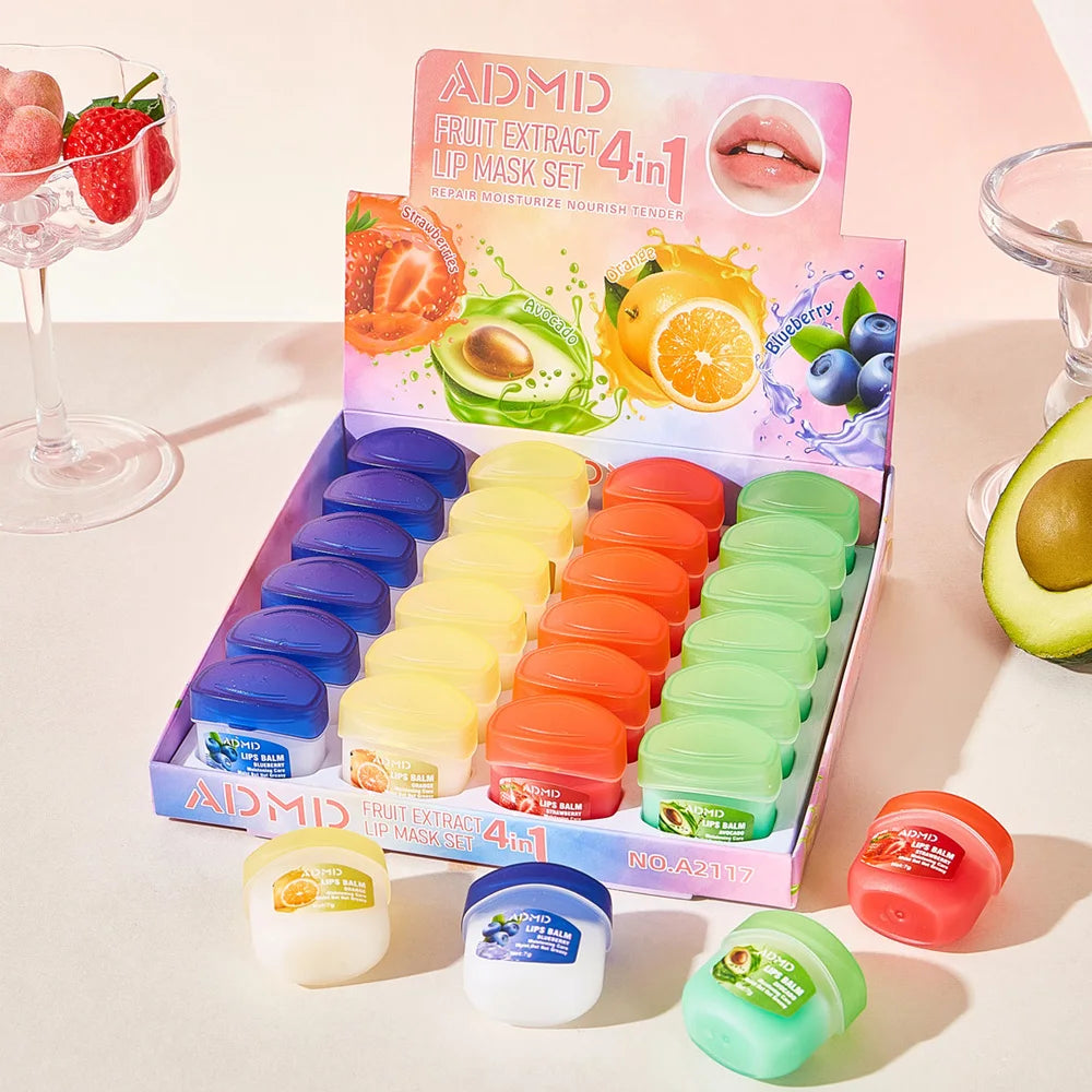 4/8/24pcs Fruit Series Lip Balm Set Moisturizing Refreshing Non-sticky Anti-Cracked Lip Balm for Lips Skin Care