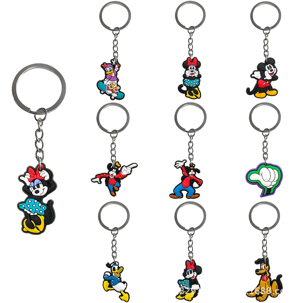 Cute Mickey Minnie Mouse Pendant Keychain Party Gift Giveaway Souvenir Mickey LOVE Valentine's Day Gift Travel Backpack Ornament