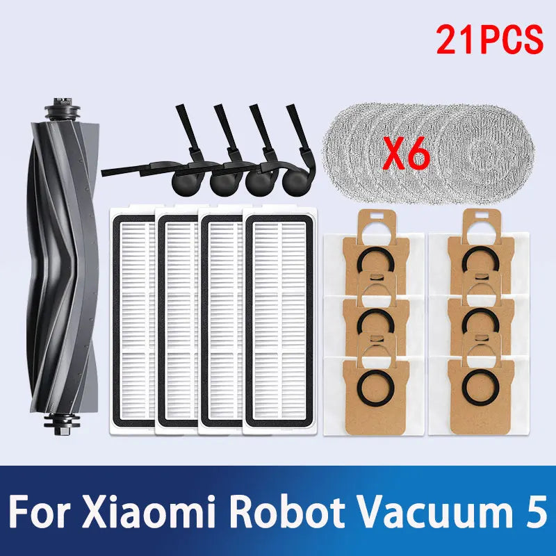 For Xiaomi Robot Vacuum 5 / OV31GL Cleaner Accessories Main Side Brush Mop Cloth HEPA Filter Dust Bag Replacement Spare Parts