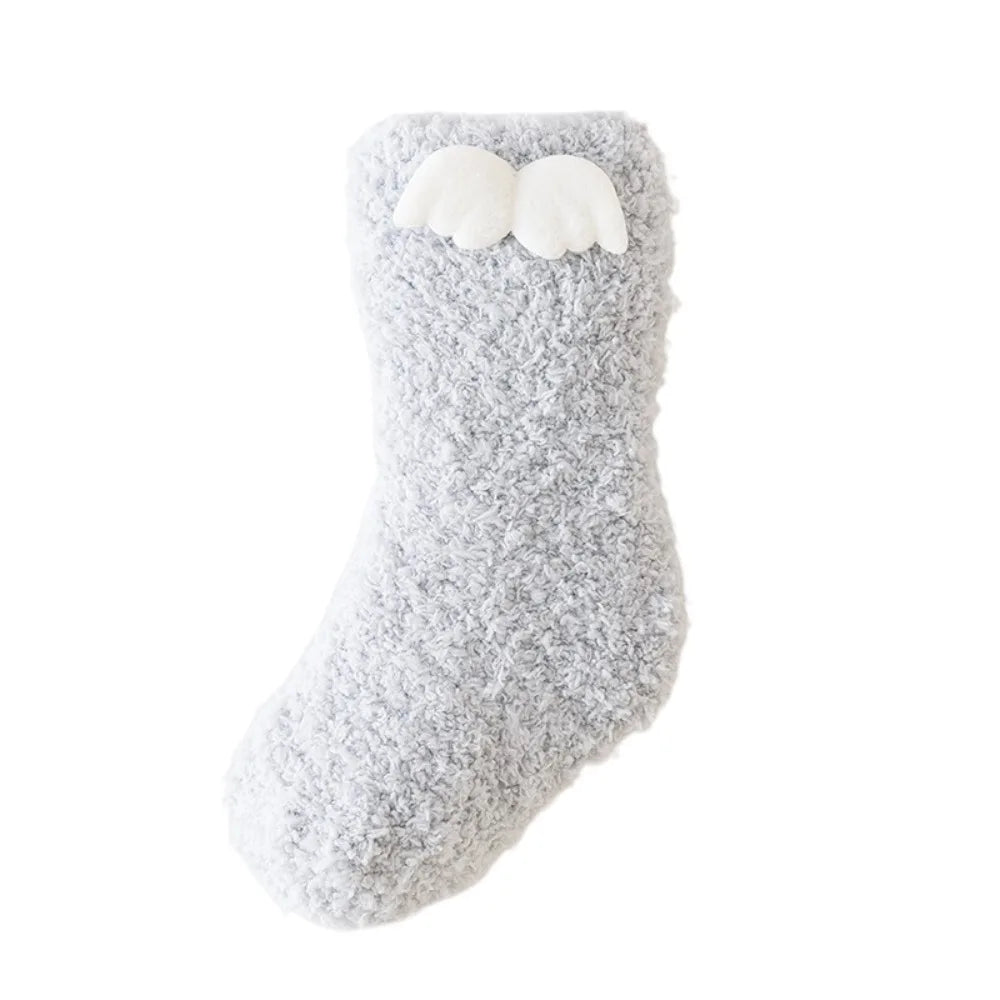 1 Pair Casual Thickened Newborn Baby Socks Anti-slip Solid Color Kids Floor Socks Warm Baby Foot Warmer Infant Winter