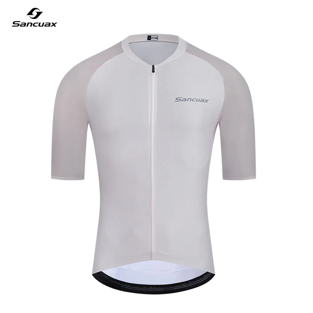 SANCUAX Men Cycling Jersey Set Short Sleeve Quick Dry Breathable Road Bike Ccycling Clothing with Pockets Summer Bike Clothing