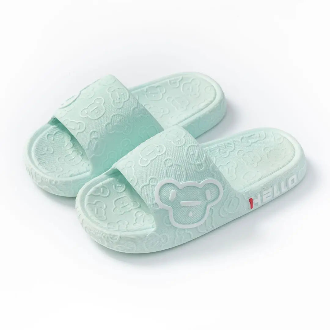 Summer Kids Cartoon Bear Slippers Non-slip Soft Sole Shower Bathroom Home Outdoor Sandals