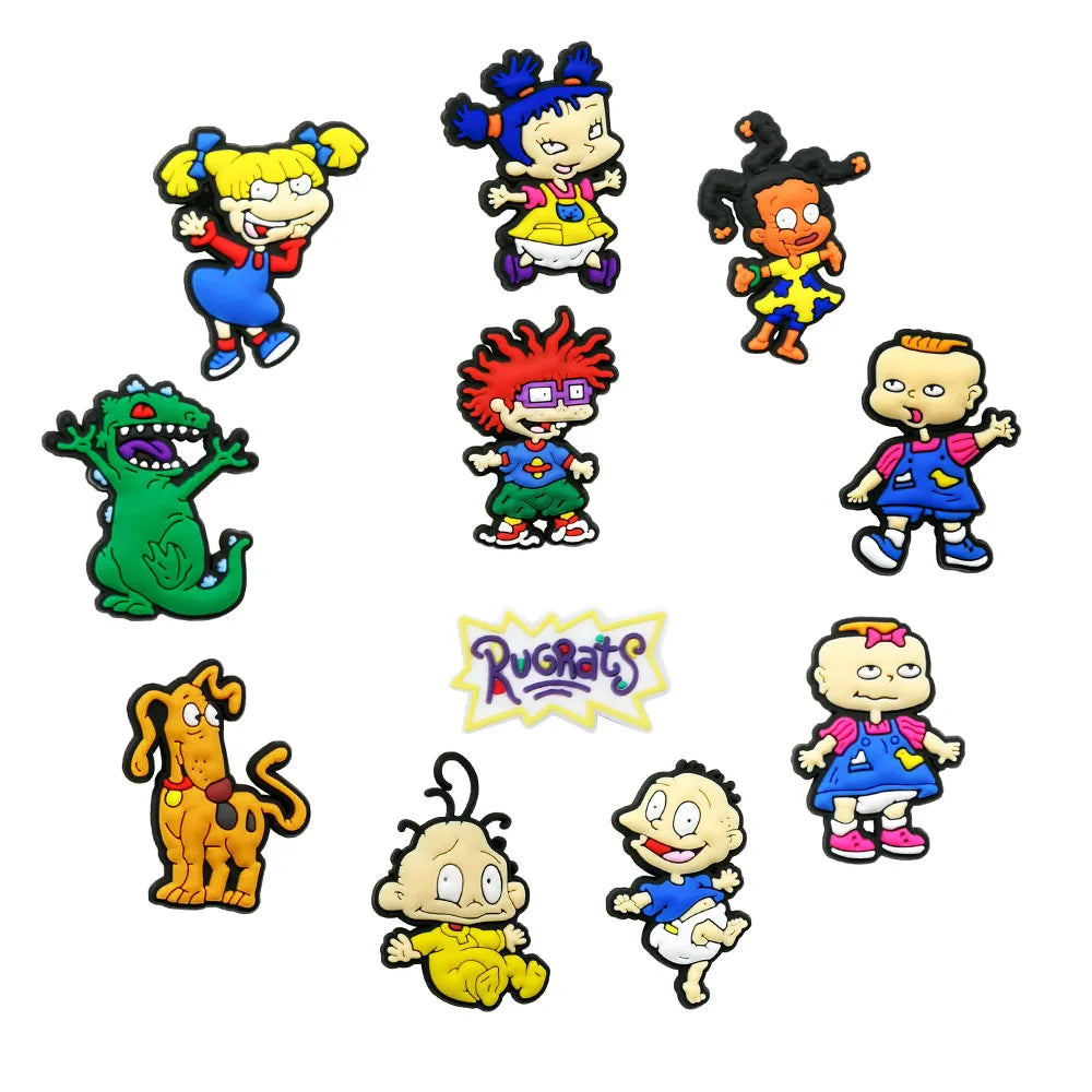 11-100Pcs Cartoon PVC Shoe Charms Accessories Fit Clogs Sandals Garden Shoes Decoration Buckle Kids Party X-mas Gifts