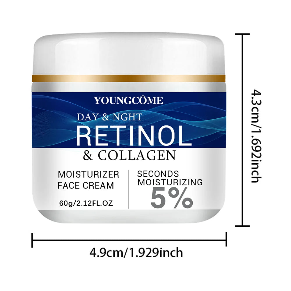YOUNGCOME Collagen Retinol Hyaluronic Acid Facial Cream Anti Aging Firming Lifting Fade Fine Lines Whitening Moisturizing