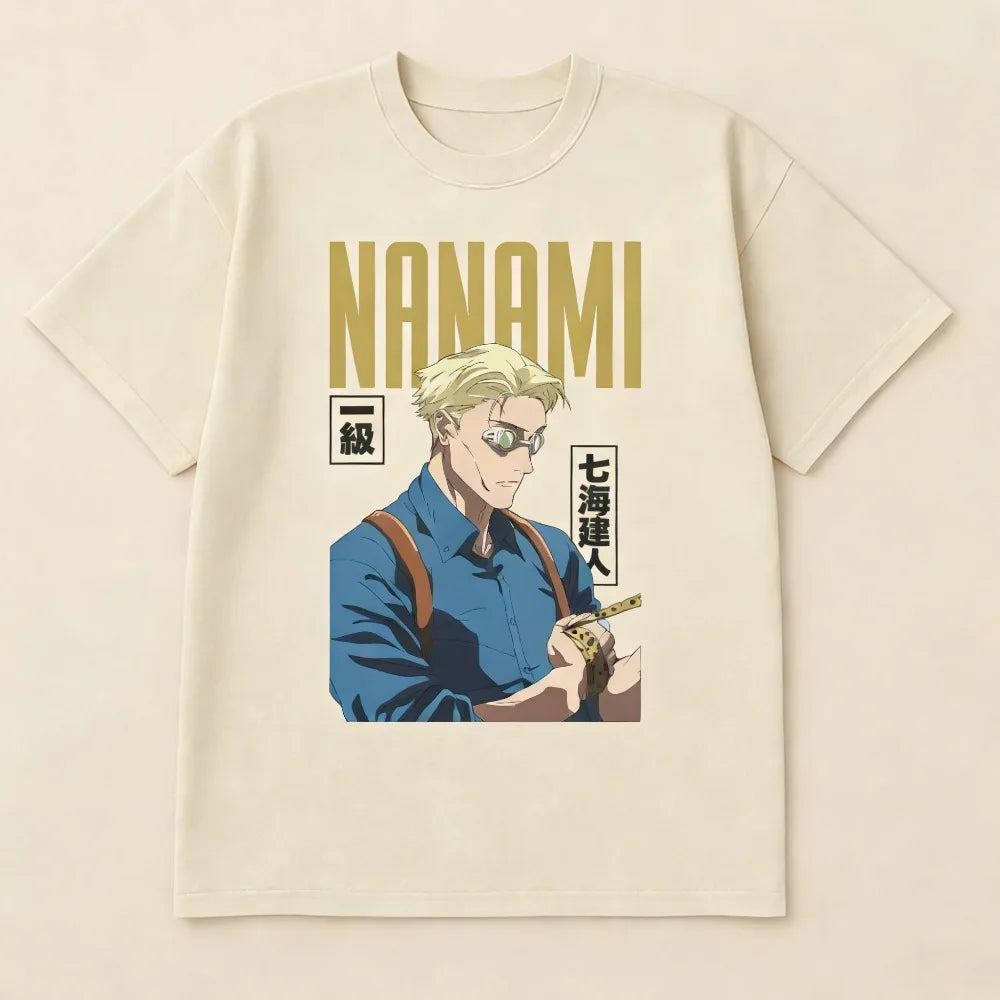 2026 New Jujutsu Kaisen Nanami Kento Printed Short Sleeve T-shirt Men's and Women's T-shirt Men's Tops Sports T-shirt Y2K Tee
