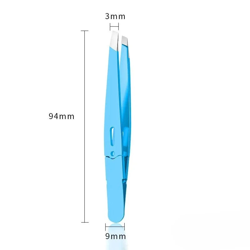 Colorful Slanted Eyebrow Tweezers Premium Stainless Steel for Fine Hair Pulling, Professional Beauty & Makeup Removal Tools