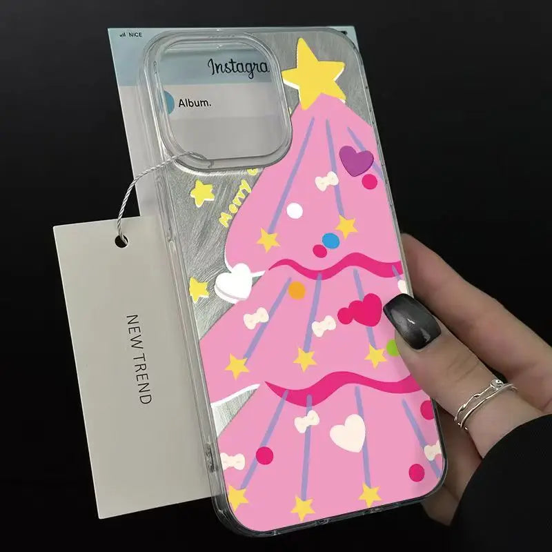 Christmas Tree Phone Case for iPhone 17 Pro 16 16e 15 14 13 12 11 Pro Max iphone Air Shockproof Bumper Cover Funda