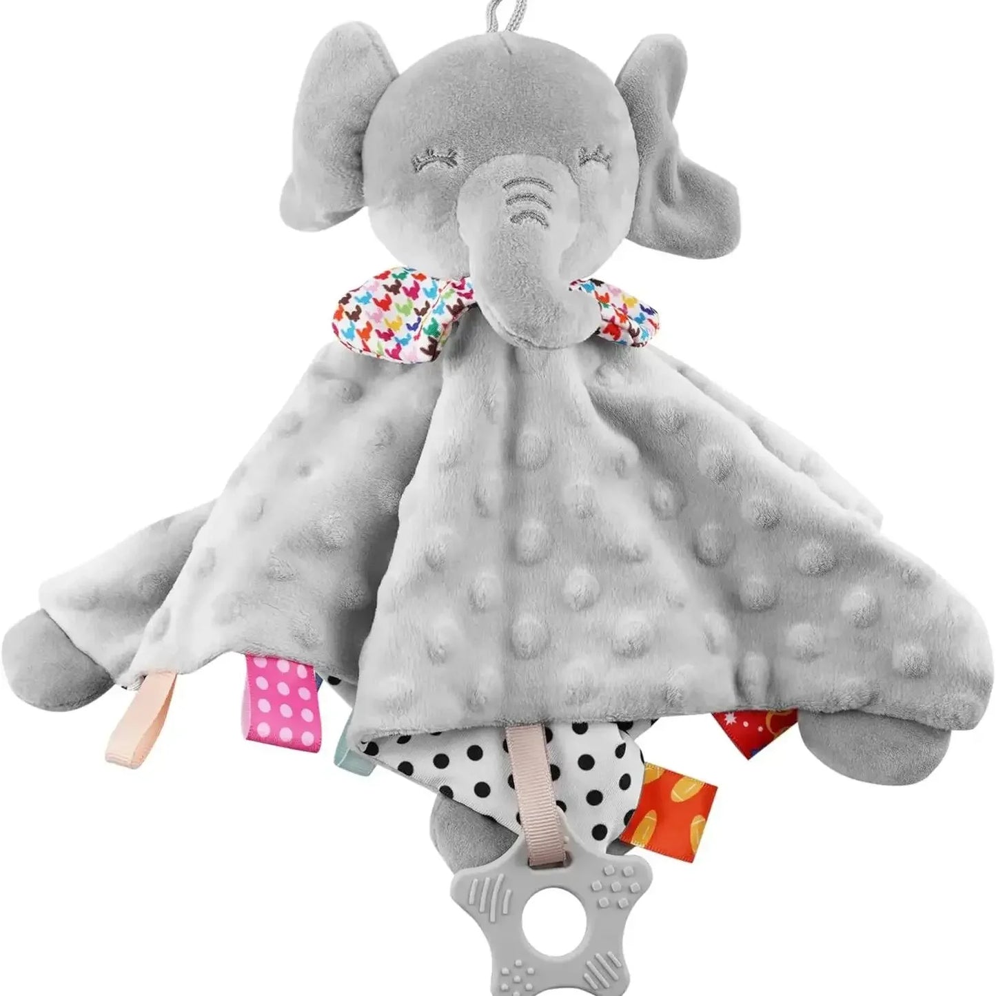 3-in-1 Soothing Elephant: Soft Blanket, Rattle, and Crib Hanging Toy for Babies