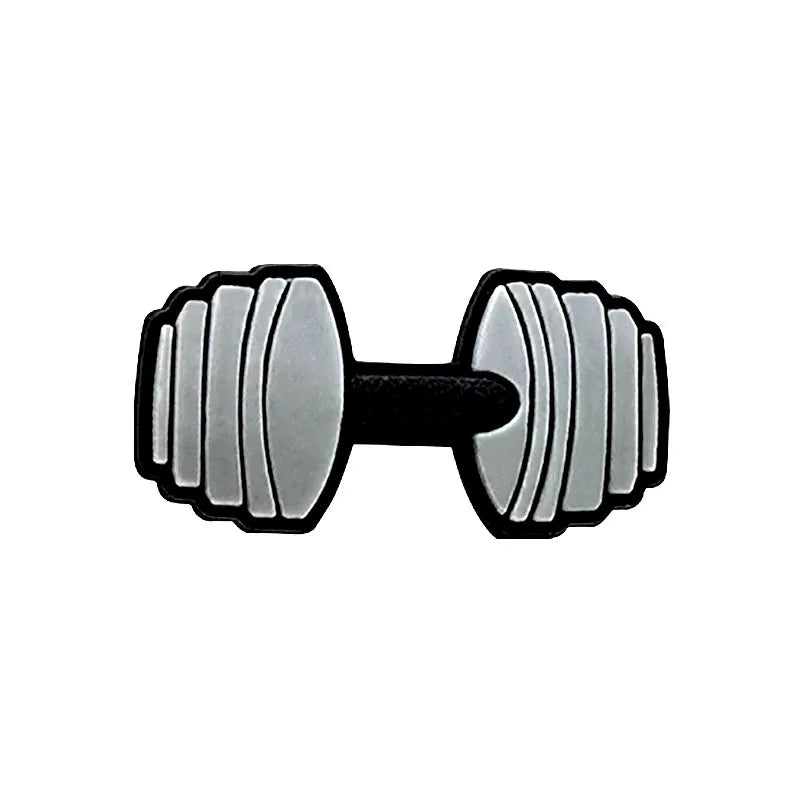1/25PCS Cactus Shoe Accessories, Dumbbell and Bowling Shoe Charms for Boys, Cross Car Pins for Decoration Sandals