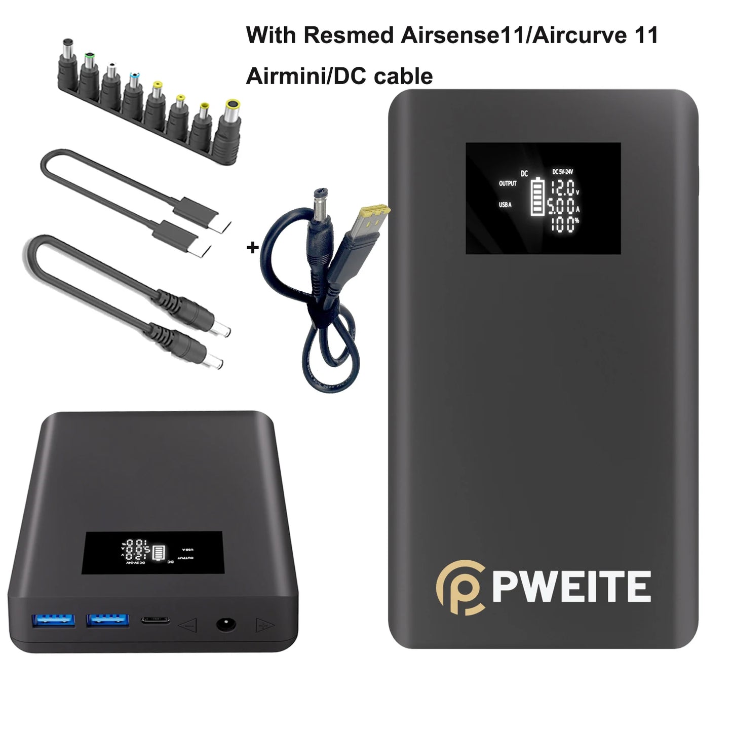 CPAP Battery Pack Power bank DC Output 12V 19V 24V 3.75A 2.5A Powerbank For Resmed S9 Airsense 10 Aircurve 10 11 S10 S11 Machine