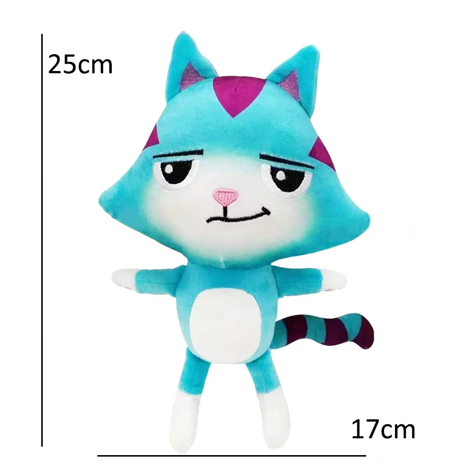 25cm 8Pcs Gabby doll house plush toy cartoon stuffed animal mermaid cat mermaid plush doll children's Christmas gift