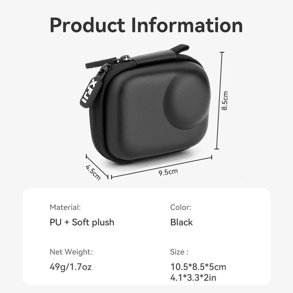 Carrying Case for DJI Osmo Action 6 Small Storage Bag PU Hard Travel Protector Case Protective Accessories