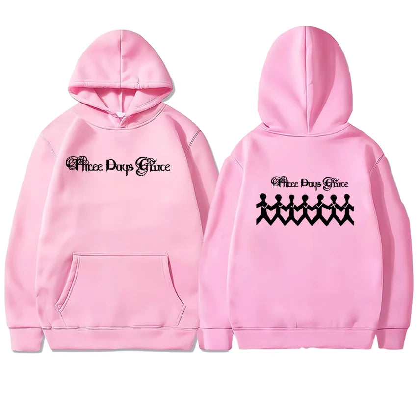 2025 New In Three Days of Grace Album Hoodie Double Sided Fleece Autumn Winter Pullover Men Women Long sleeve Sweatshirt Unisex