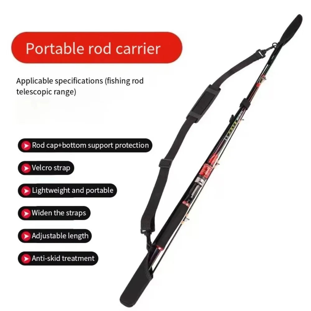 Fishing Rod Storage Bag Adjustable Fishing Rod Shoulder Belt Portable Fishing Rod Belt Protector Reel Fishing Accessories