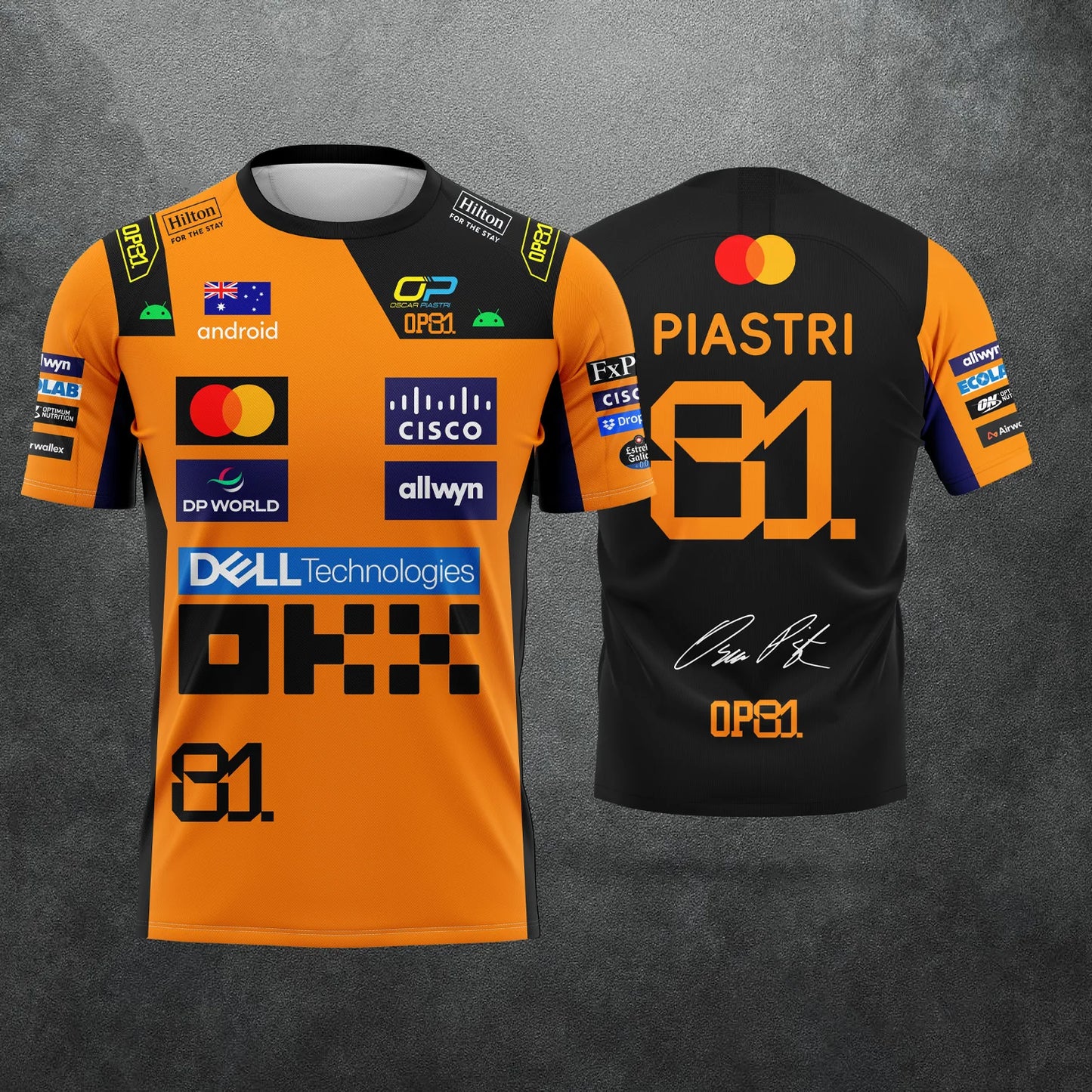 2026 New Jersey For Racing T-Shirt Rider #1 Lando Norris Rider #81piastri Fan Casual Clothing Breathable Family Kids Tees