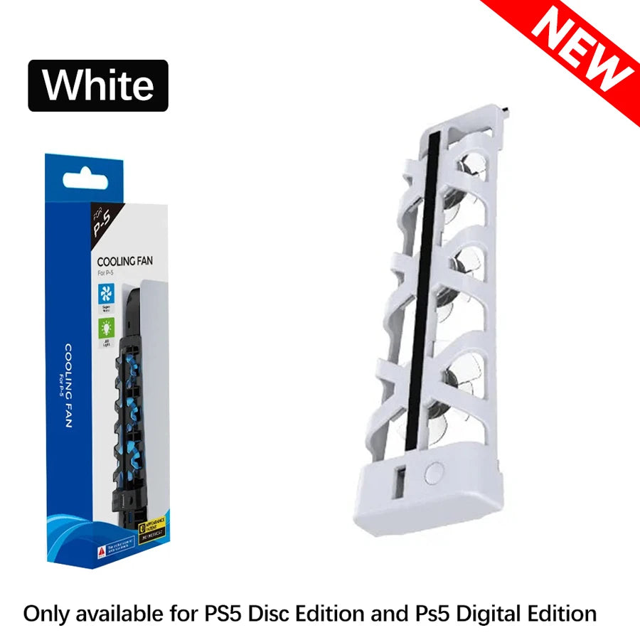 For PS5 Both Disc/Digital Editions Cooling Fan with LED Light for PS5 Both Disc/ Digital Editions Gaming Accessorie Cooling Syst