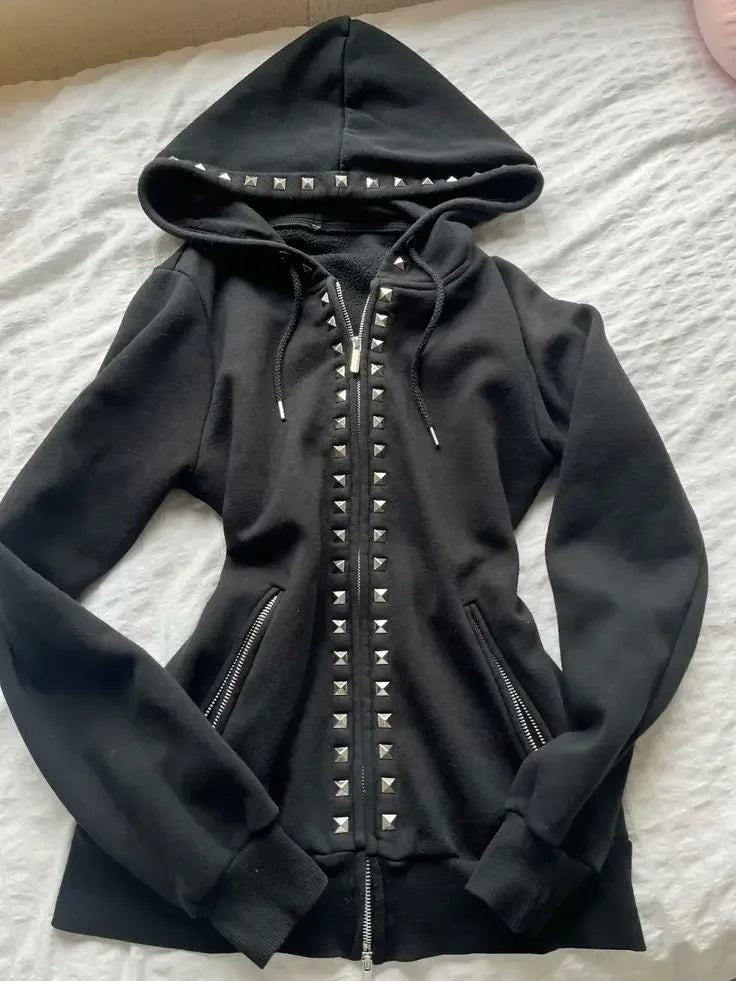 American Retro Sakura Dragon Graphic Zipper Hoodie Y2K Clothes Men Women Hip Hop Retro Casual Oversized Hoodie Jacket