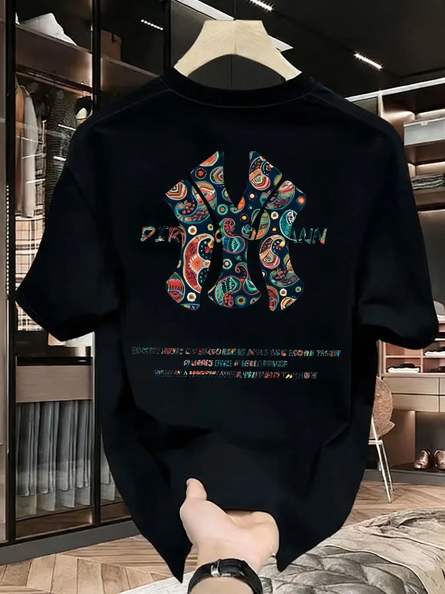 2026 men's new spring and summer printed T-shirt - high-quality, casual, versatile, and fashionable loose-fitting sports T-shirt