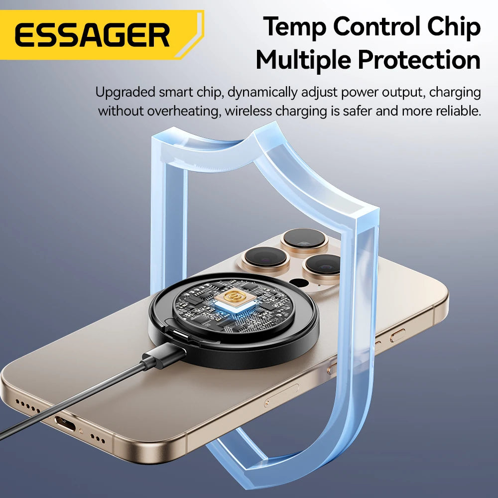 Magnetic Wireless Charger with Holder – 15W Fast Charging