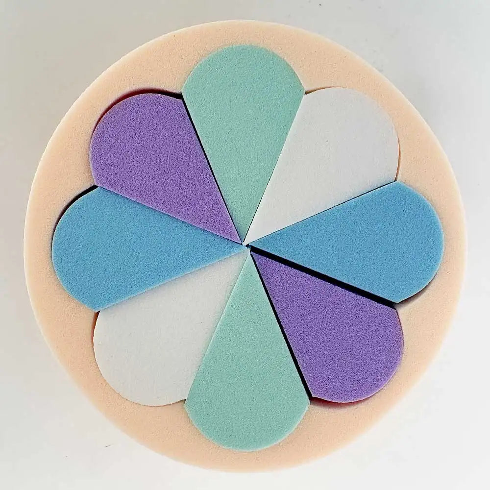 8Pcs Petal Makeup Sponges - Random Color for Foundation/Concealer | Soft Reusable Hypoallergenic Cosmetic Tools