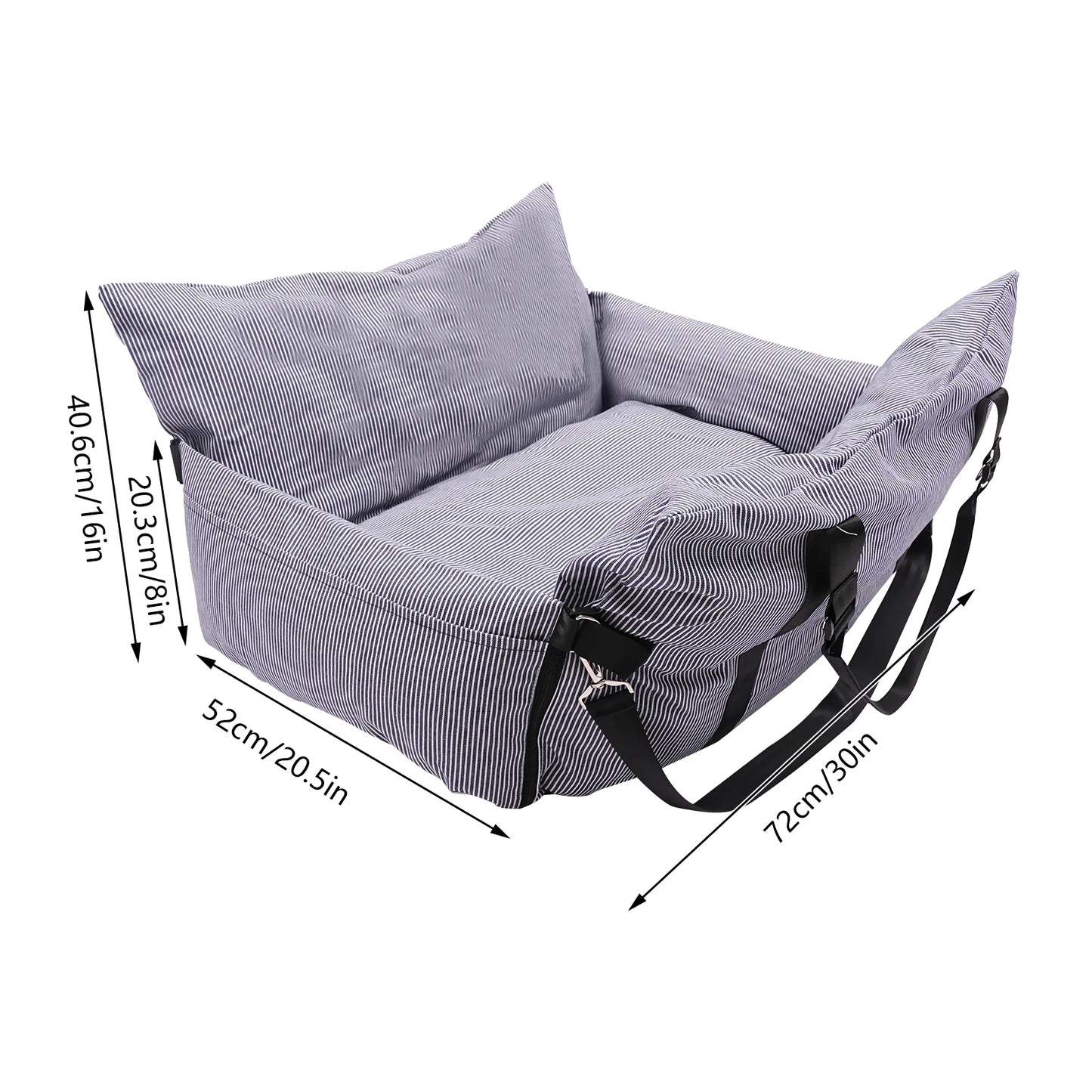 Dog Car Seat, Portable Pet Seat, Dog Car Travel Carrier Bed For Dogs, Cats, And Other Pets 76.2*52*40.6cm