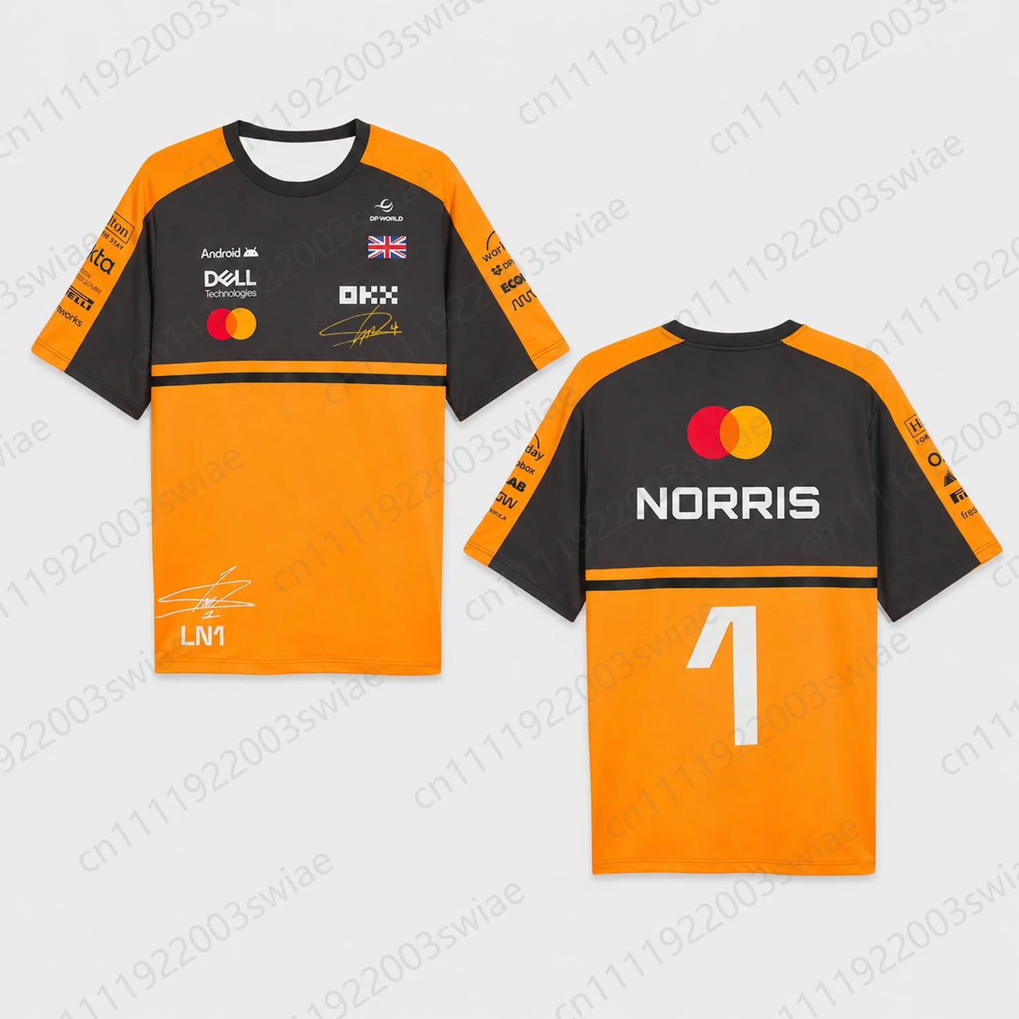 2026 New Summer Unisex Norris 1 Racing Jersey Short Sleeve T Shirt Motorsport Graphic Streetwear Fan Kids/Adult Top