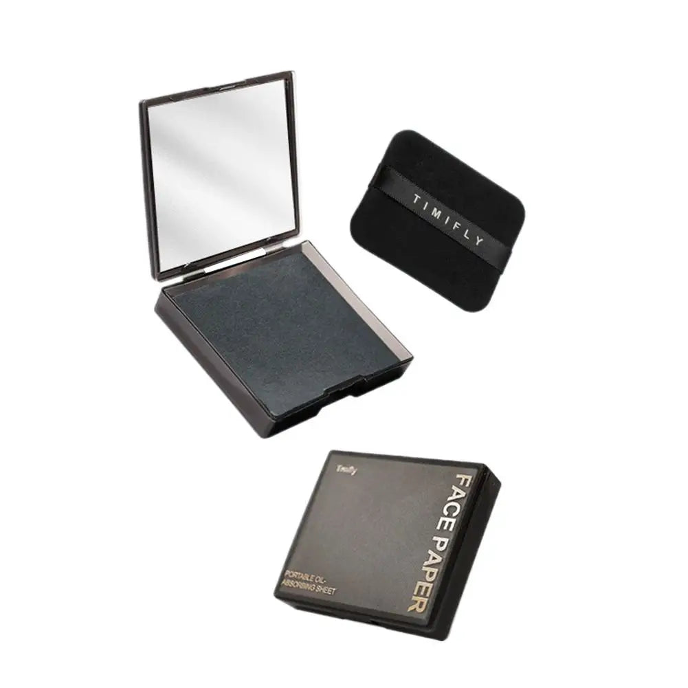 100pcs Portable Oil Absorbing Paper With Mirror Case Women Facial Care Beauty Facial Oil Blotting Paper with Mirror