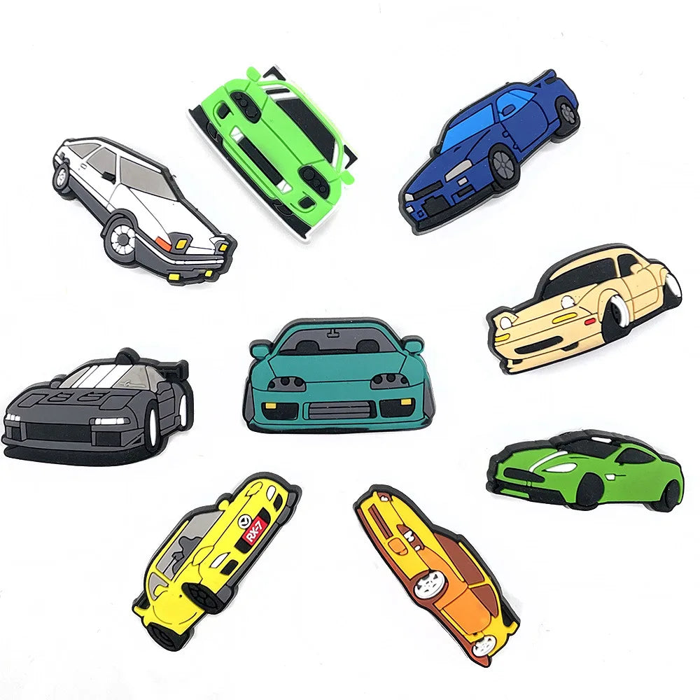 Car Shoe Charms Pin for Crocs Accessories Charms Clogs Bubble Slides Sandals PVC Shoe Decorations Accessories Party Gifts