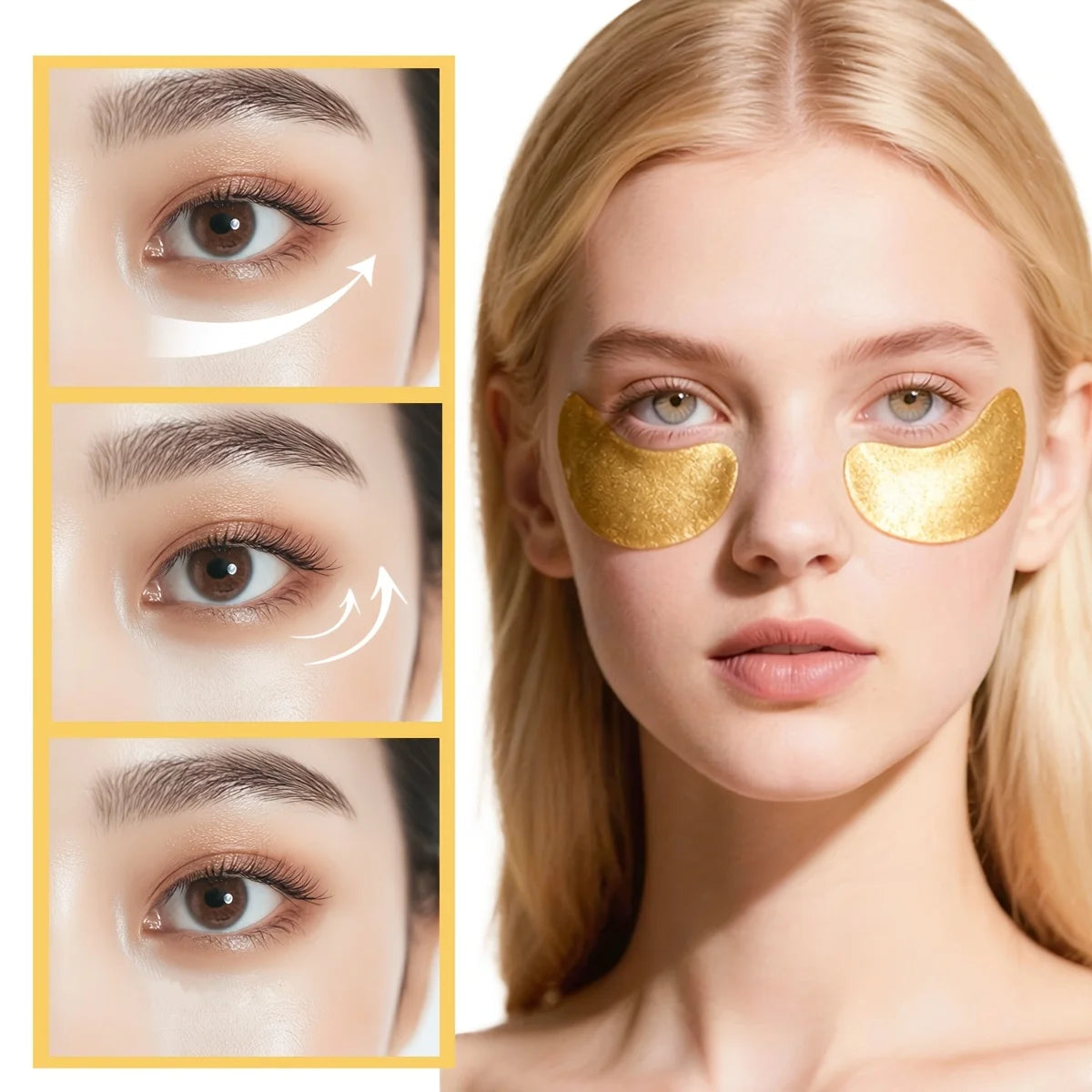 60pcs BIOAQUA Gold Crystal Collagen Eye Mask Anti Dark Circles Remove Eyes Bags Moisturizing Anti-aging Eye Patches Skin Care