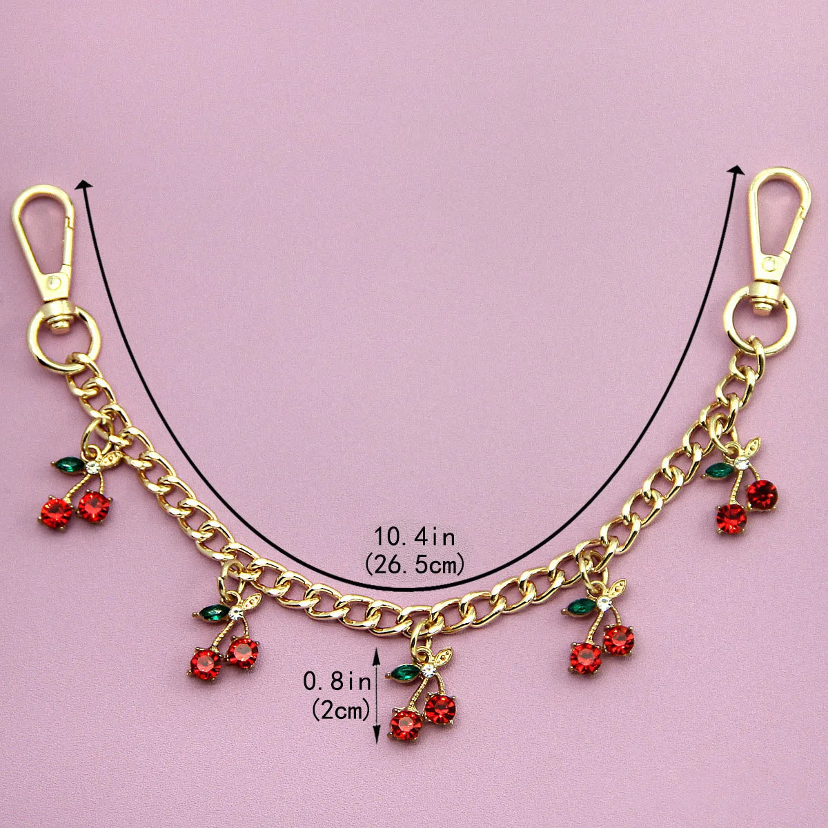 Alloy Cherry Flower Bag Pendant Versatile Design Bag Charms Hanging Chain Fashion Accessory