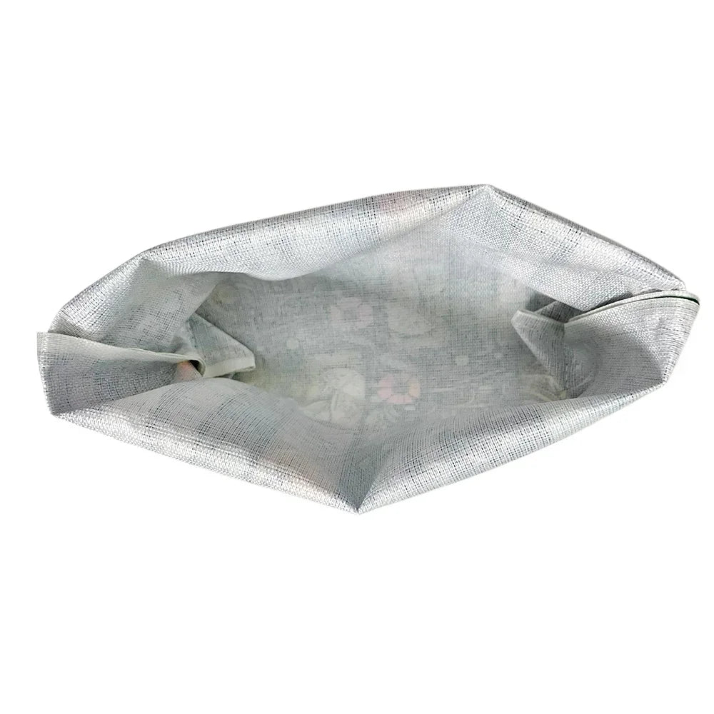 1pc Floral Makeup Bag - Elegant Women'S Cosmetic Organizer with Zipper Closure, Large Capacity Makeup Pouch