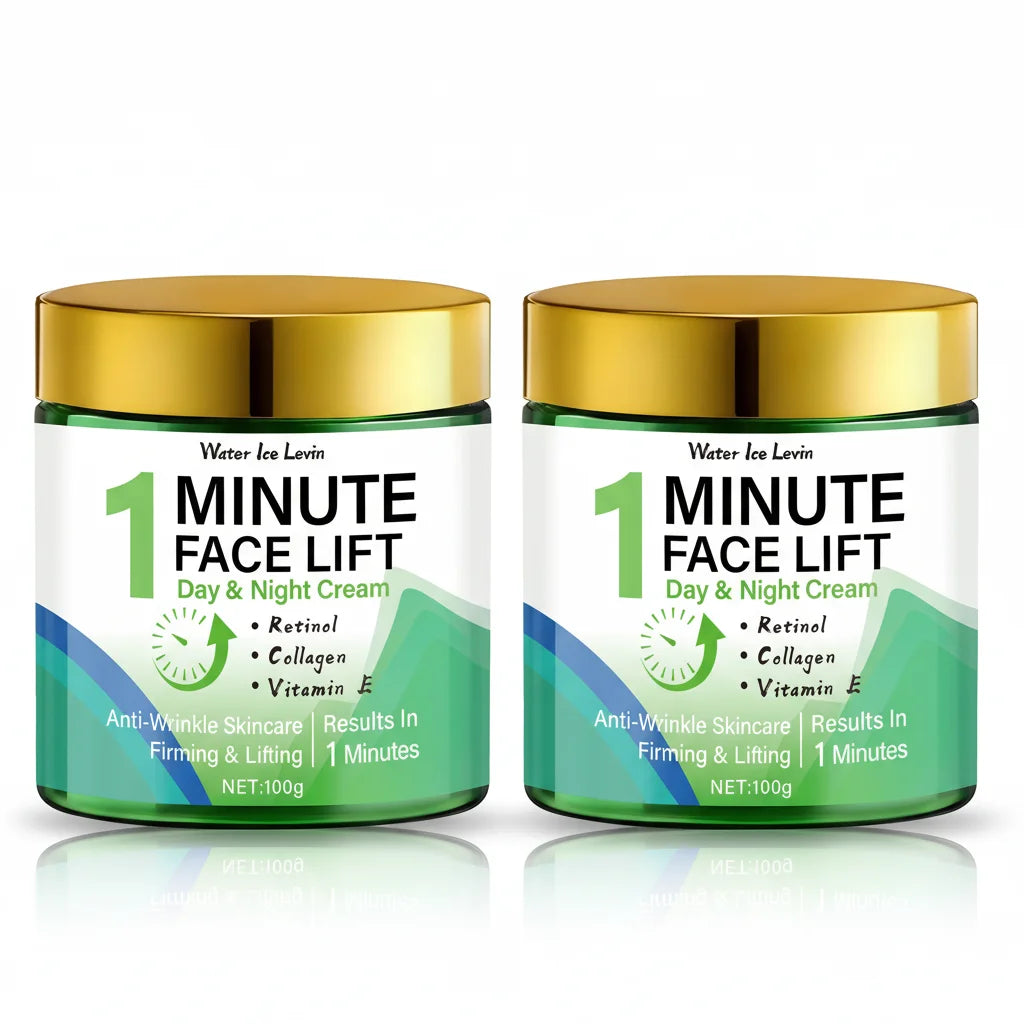 Minute Face Lift Day Night Cream Retinol Collagen Vitamin E. 1-Minute Visible Lift. Anti-Wrinkle Firming. Silken Feel. 100g.