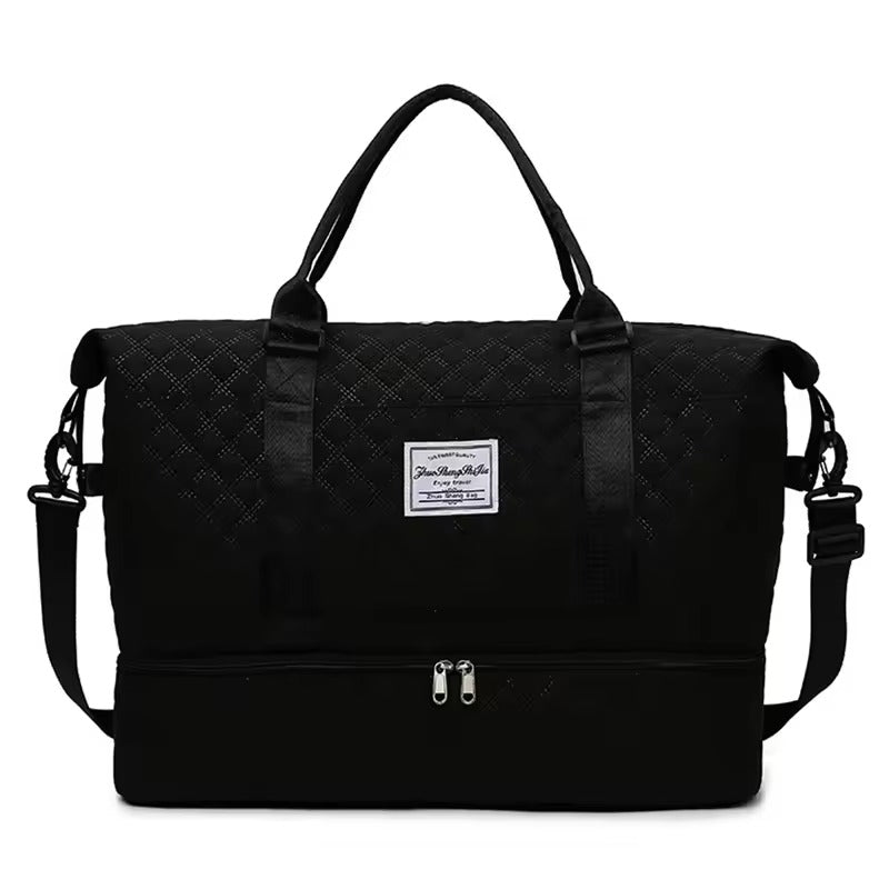 Duffle Gym Shoulder Lightweight Travel Bag (Black)