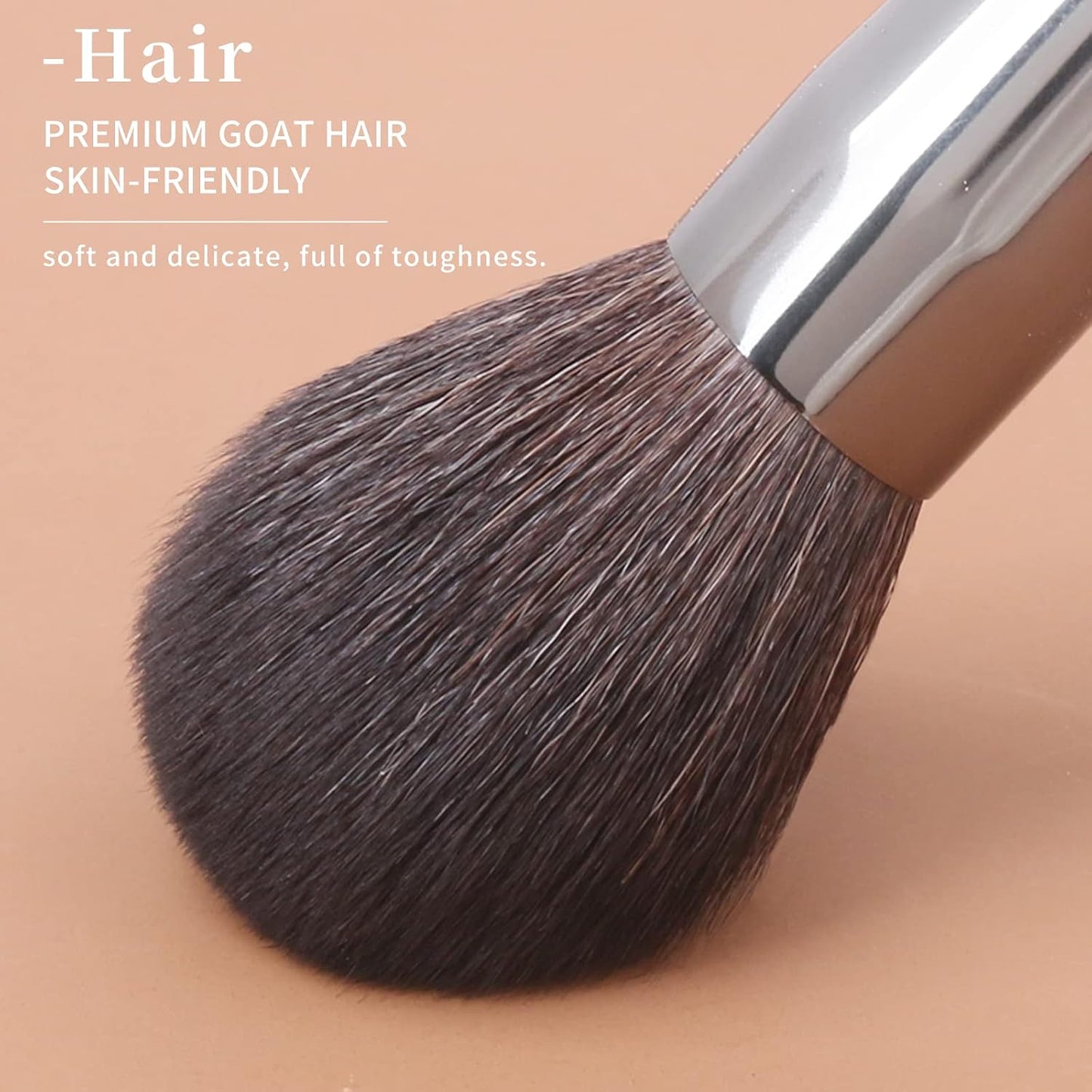 Deluxe Natural Goat Hair Makeup Brush Set with Case, 24 Cosmetic Brushes Makeup Set, Wooden Natural Makeup Brushes, Natural Bristle Makeup Brush, Natural Hair Makeup Brushes Set Professional.
